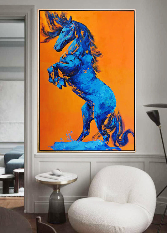 291 Maleri - Blå hest