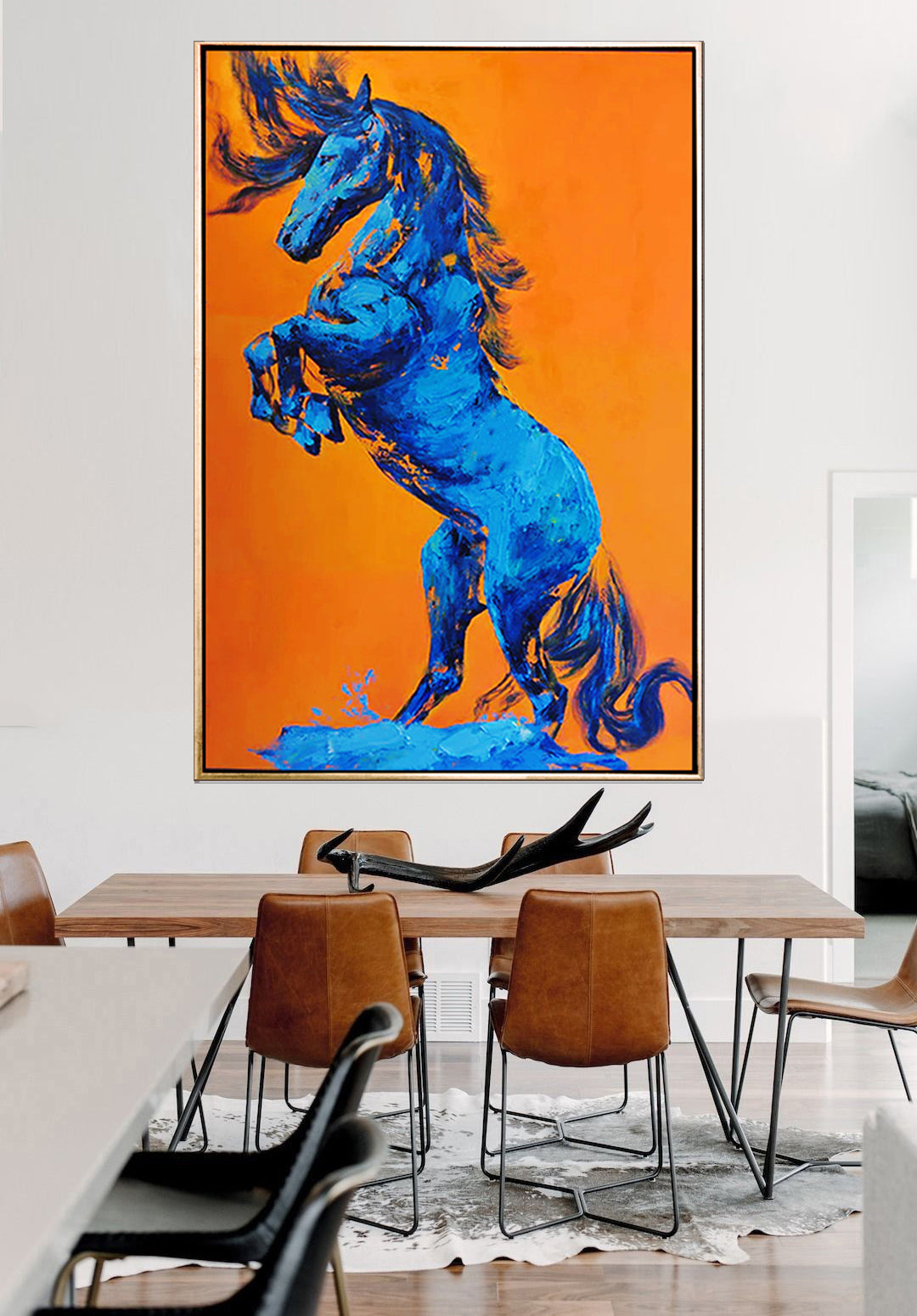 291 Maleri - Blå hest