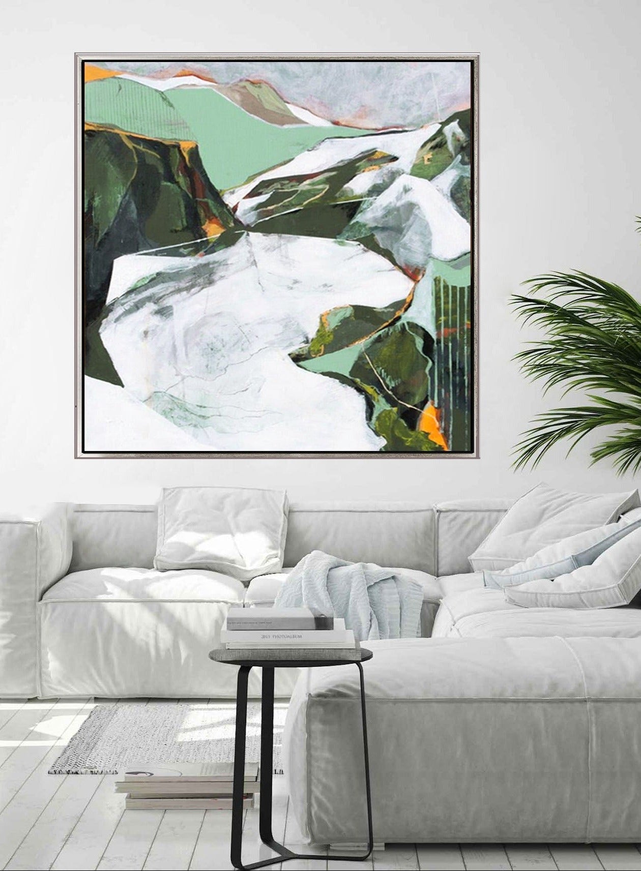 153 Grønt Abstarkt Maleri - Land