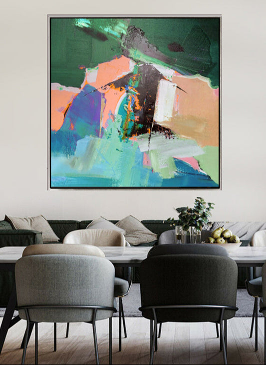 308 Grønt Abstrakt Maleri