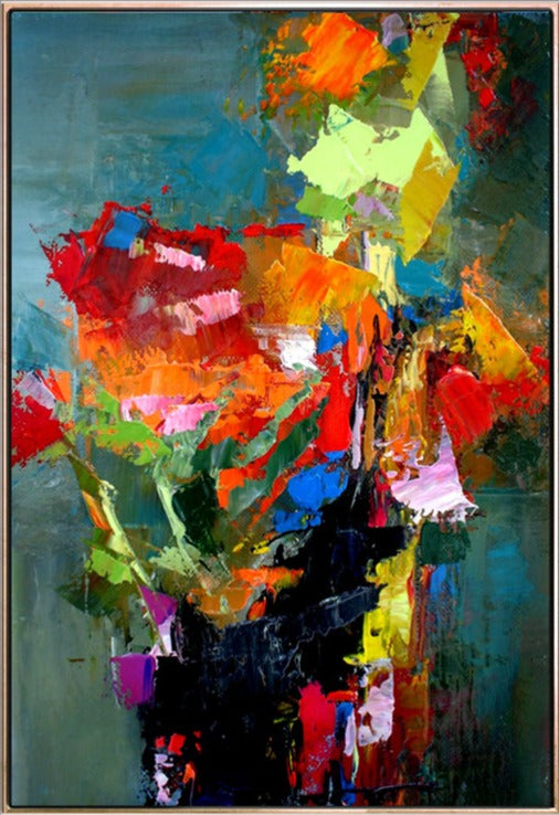 931 Abstrakt Farverigt Maleri