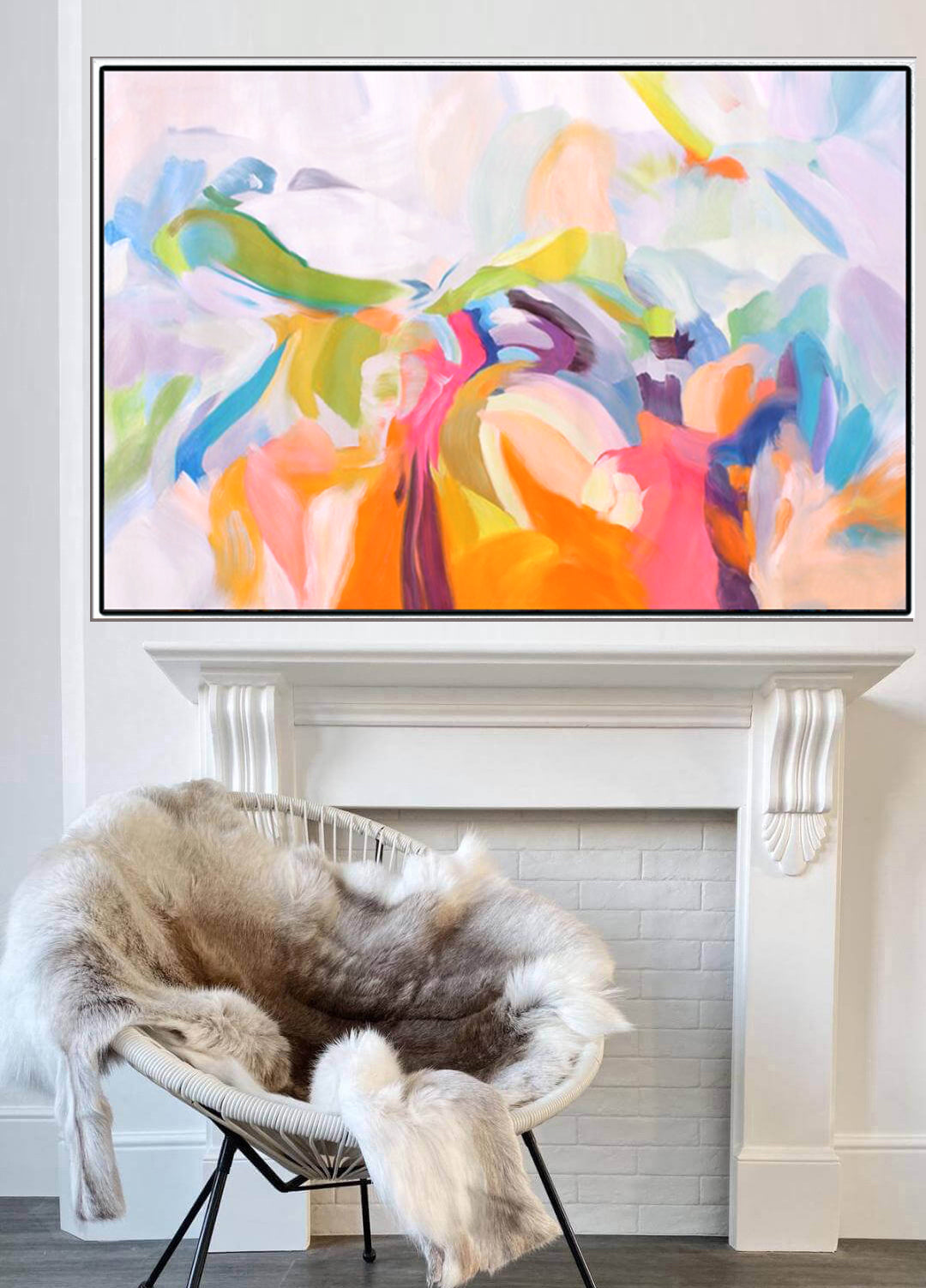 309 Farverigt Abstrakt Maleri - Sjov