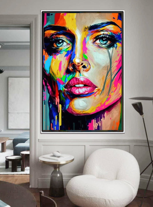 311 Farverigt maleri - Ansigt