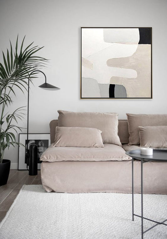 42 Beige Abstrakt Maleri
