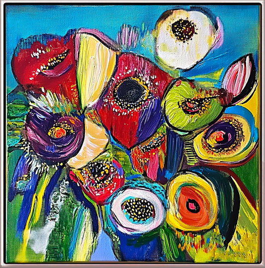 341 Abstrakt maleri - Blomster