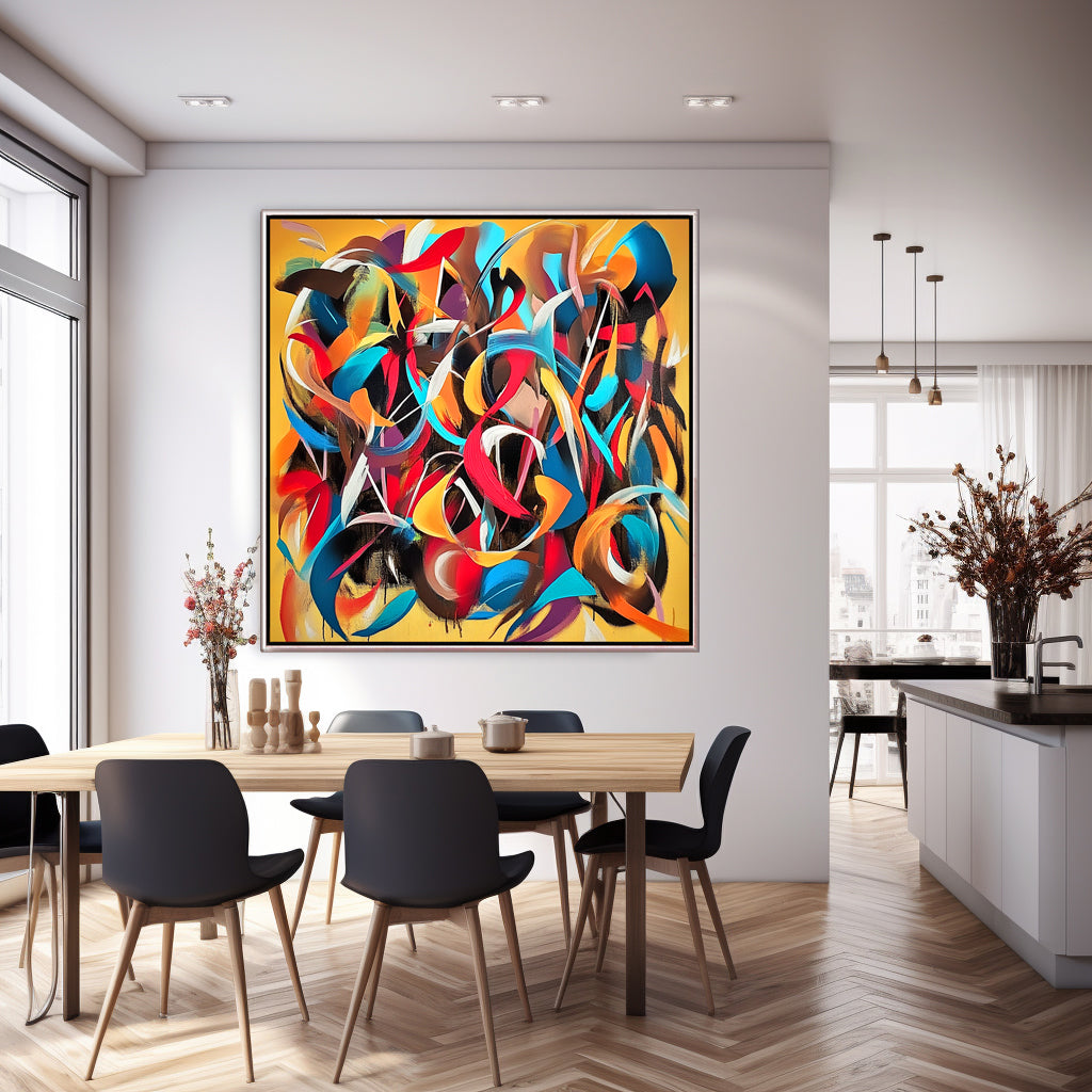 356 Farverigt Abstrakt Maleri