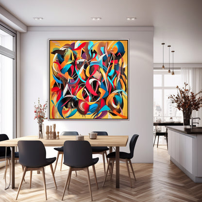 356 Farverigt Abstrakt Maleri