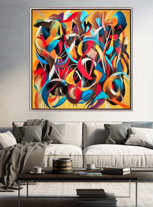 356 Farverigt Abstrakt Maleri