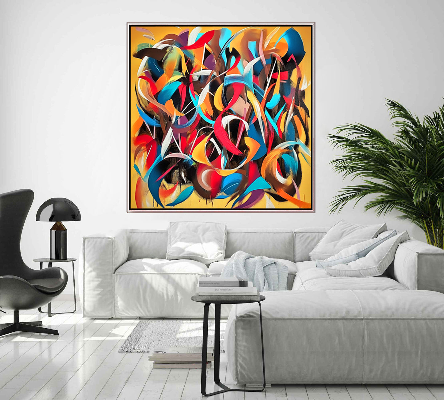 356 Farverigt Abstrakt Maleri