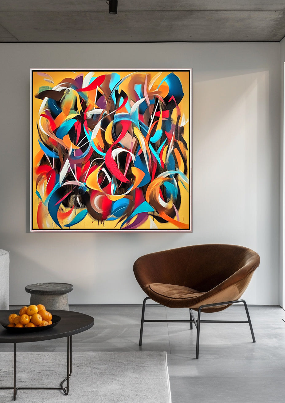 356 Farverigt Abstrakt Maleri