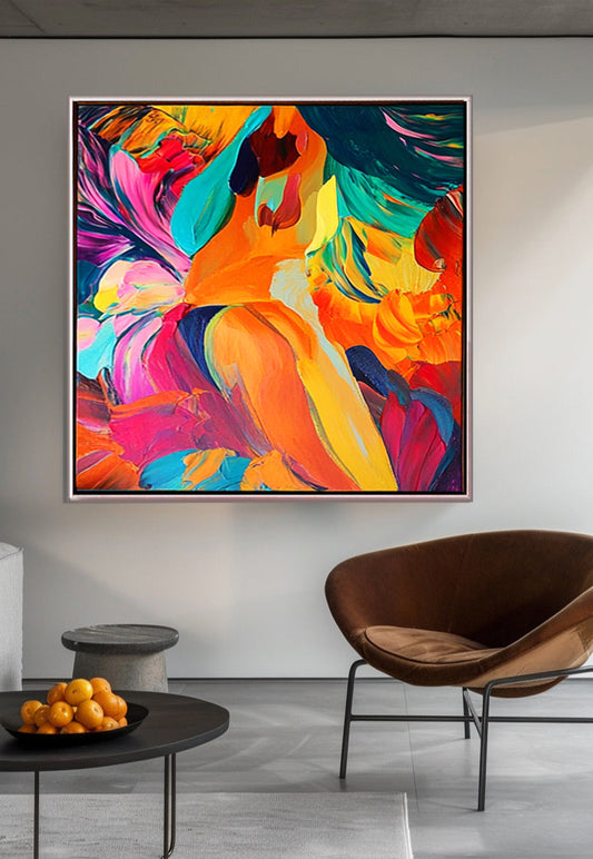 363 Farverigt Abstrakt Maleri
