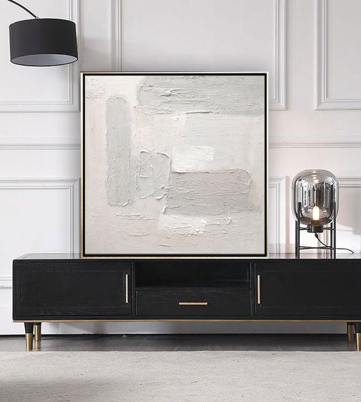 17 Beige Maleri med 3D Tekstur
