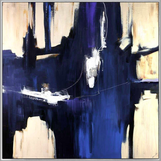 206 Blå abstrakt maleri