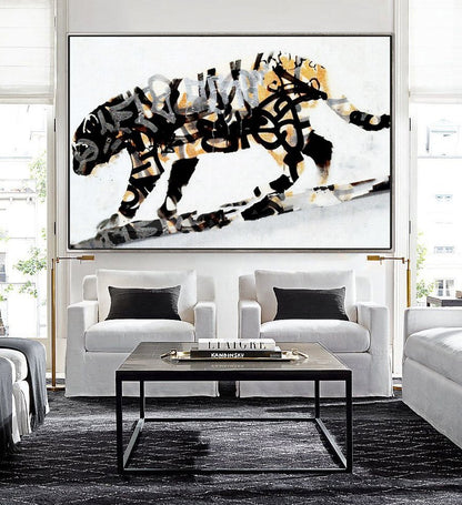 229 Maleri - Graffiti leopard