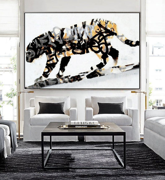 229 Maleri - Graffiti leopard