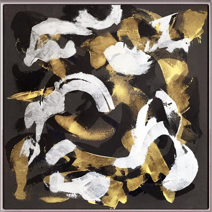 164 Abstrakt Maleri - Sort & Guld